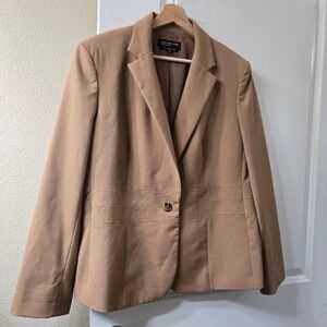Tan Stretch Blazer Jacket Womens 16 Tailored Workwear Jones New York